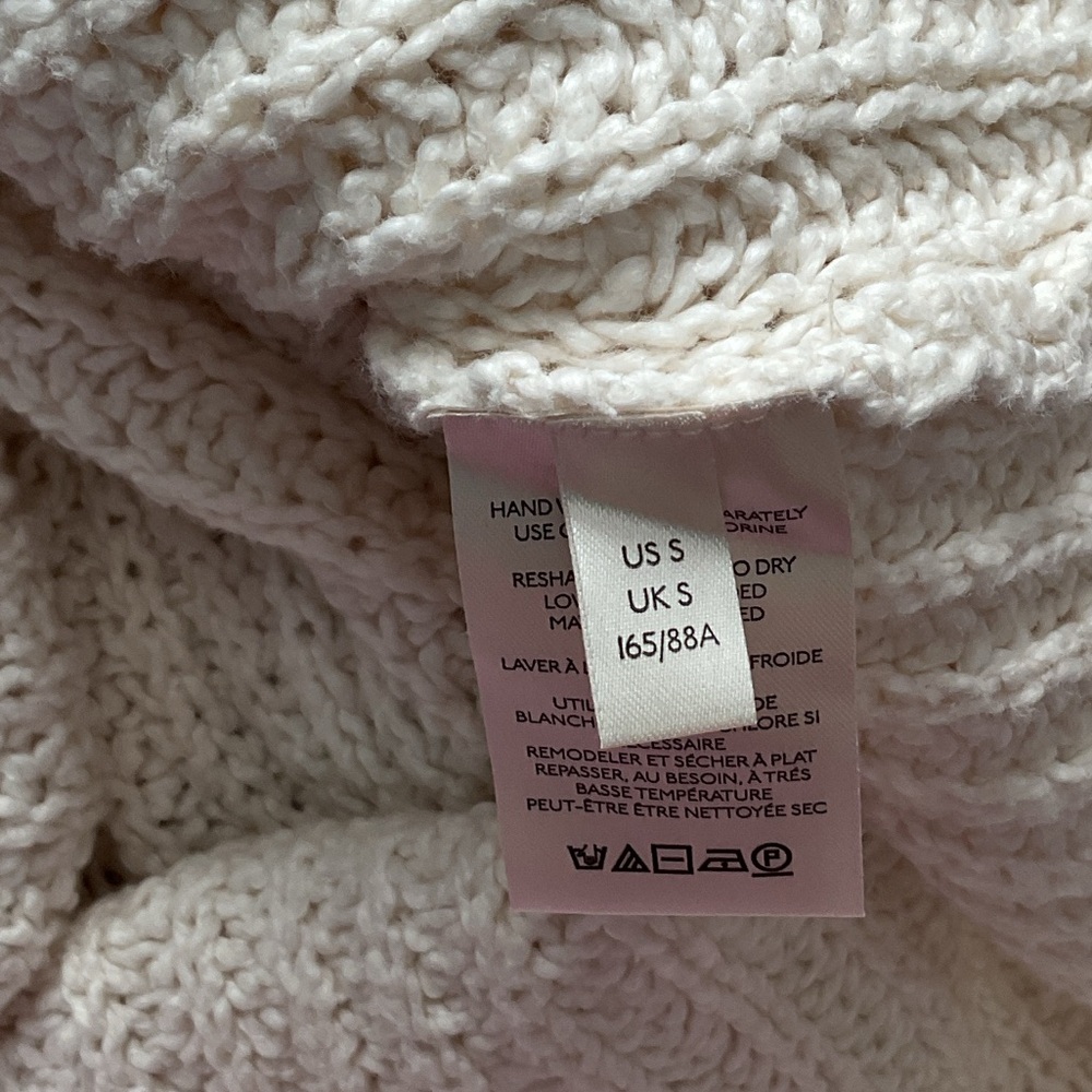 Free People Seasons Change Cable Turtleneck Balloon Sleeve Sweater, S - Picture 10 of 14